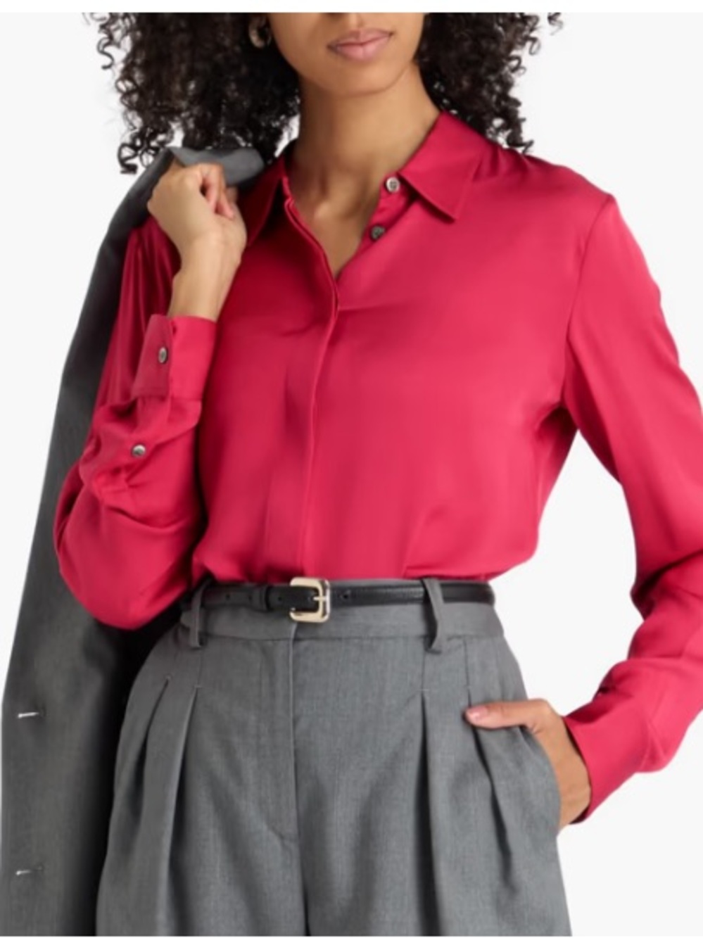 Theory Button-Front Blouse Silk Large